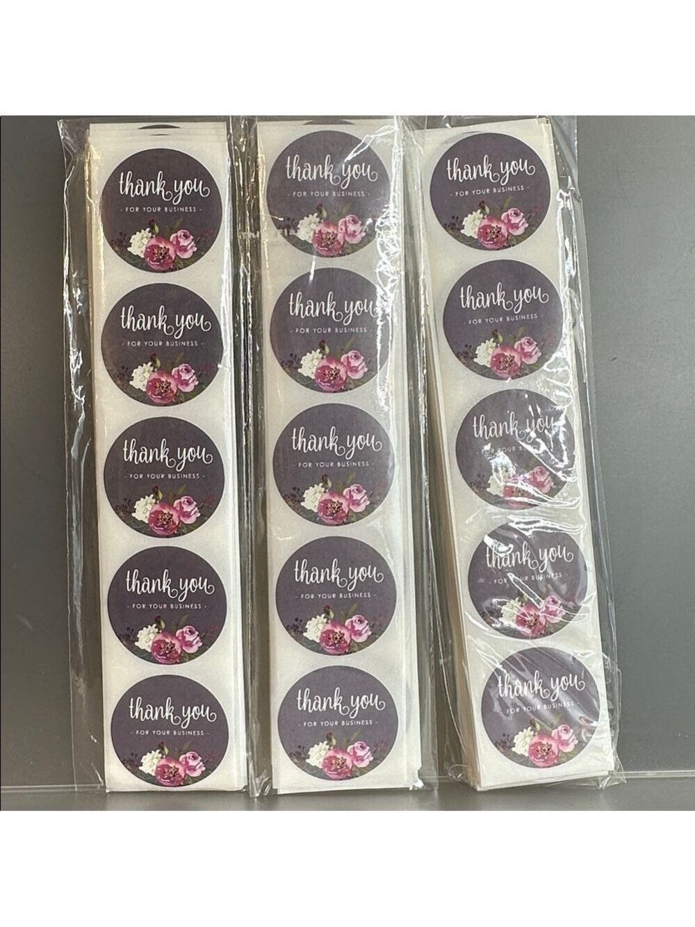300 1 Inch Floral Thank You Stickers for Business
